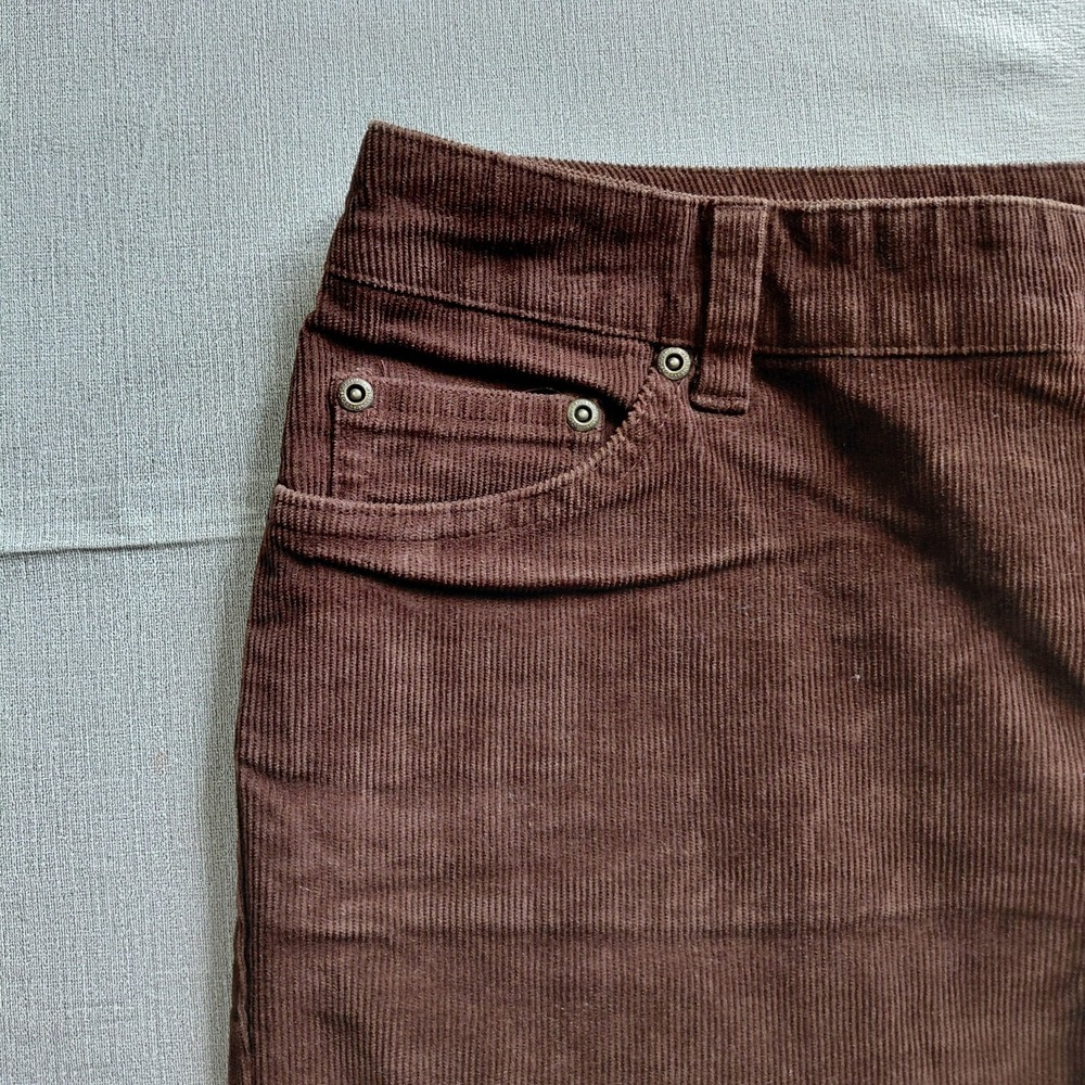 St. John's Bay Secretly Slender Bootcut Corduroy Pants Women's 10 Brown Mid Rise - Picture 3 of 13